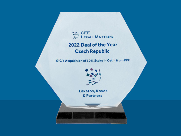 LKT wins CEE Legal Matters "Deal of the Year 2022" award